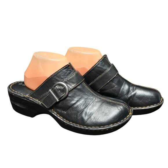 B.O.C. Karley Wedge Black Clog Mules - Picture 2 of 11